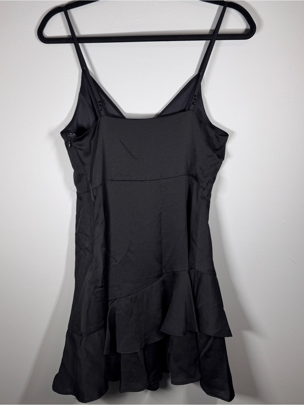 Express Black Spaghetti Strap‎ Ruffle Hem Mini Dress - Picture 4 of 4